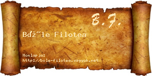 Bőle Filotea névjegykártya